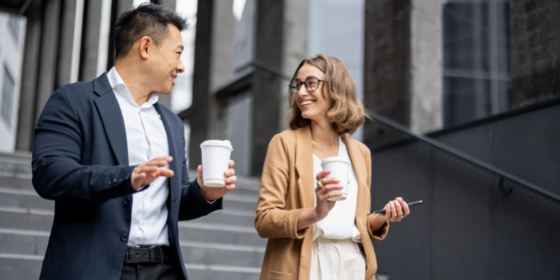 Two people having coffee - LEAD Program leadership training course