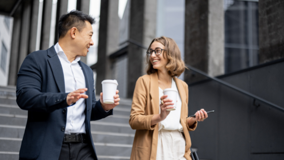 Two people having coffee - LEAD Program leadership training course