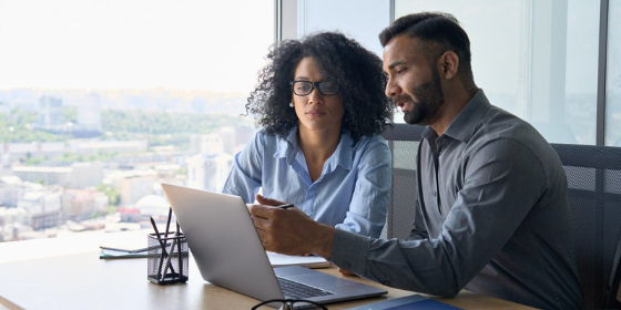 Two people discussing - LEAD Program leadership training course