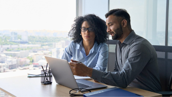 Two people discussing - LEAD Program leadership training course